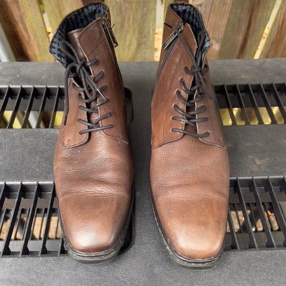 Karl Lagerfeld Lace-Up Chukka Brown Leather Boots sz10.5 - Picture 4 of 11